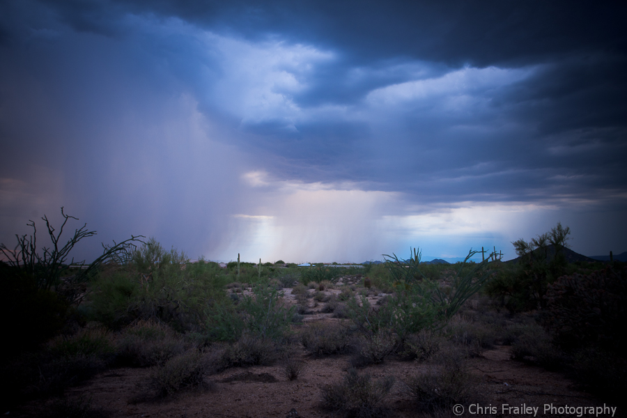 Desert Rain A thunder storm moving across the Arizona desert.