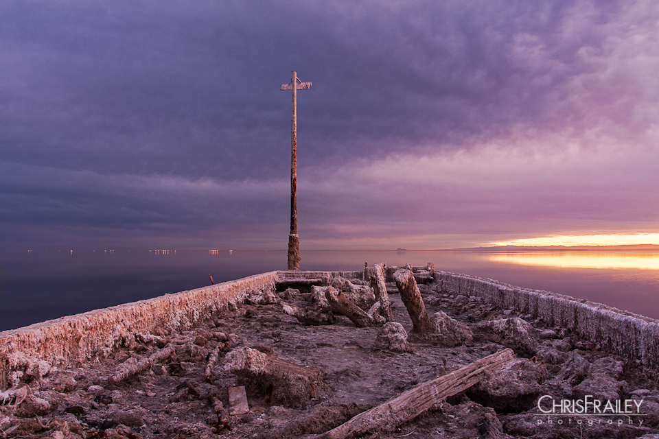 Salton Sea Pier | Chris Frailey Photography An old pier at the Salton Sea at sunset.